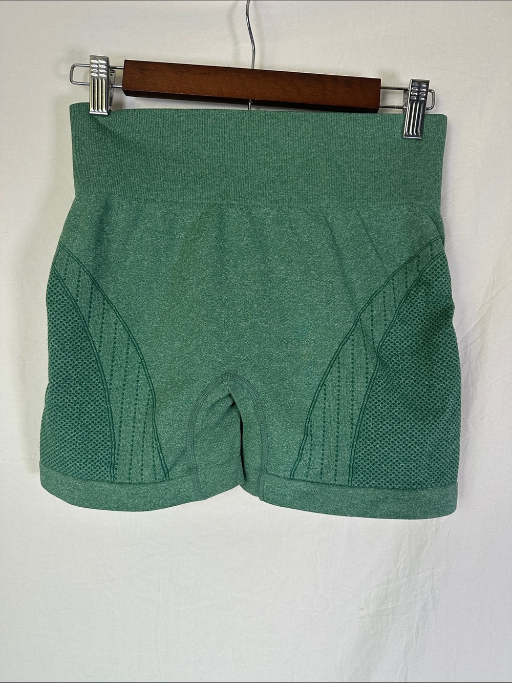 High-Waist Green Women’s Athletic Shorts